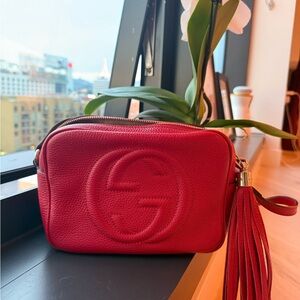 Gucci Vibrant Red Crossbody Bag with Tassel
